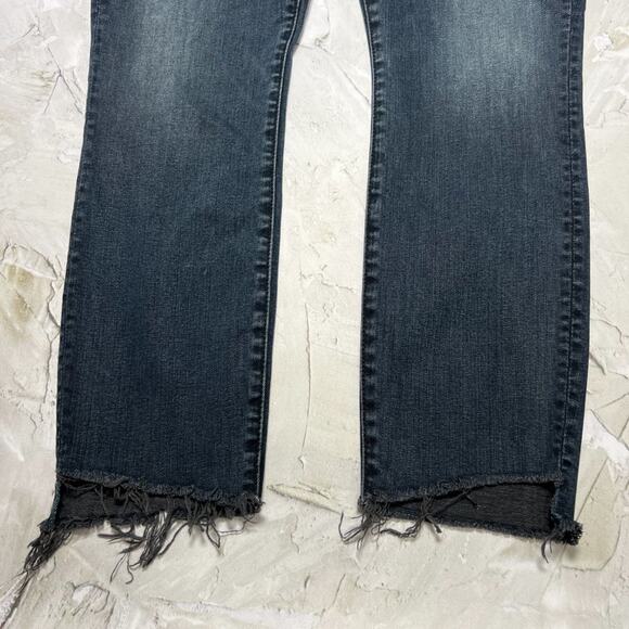MOTHER Stunner Zip Ankle Step Fray Hem Jeans SIZE 28 My Wildest Ride Blue - Picture 10 of 12